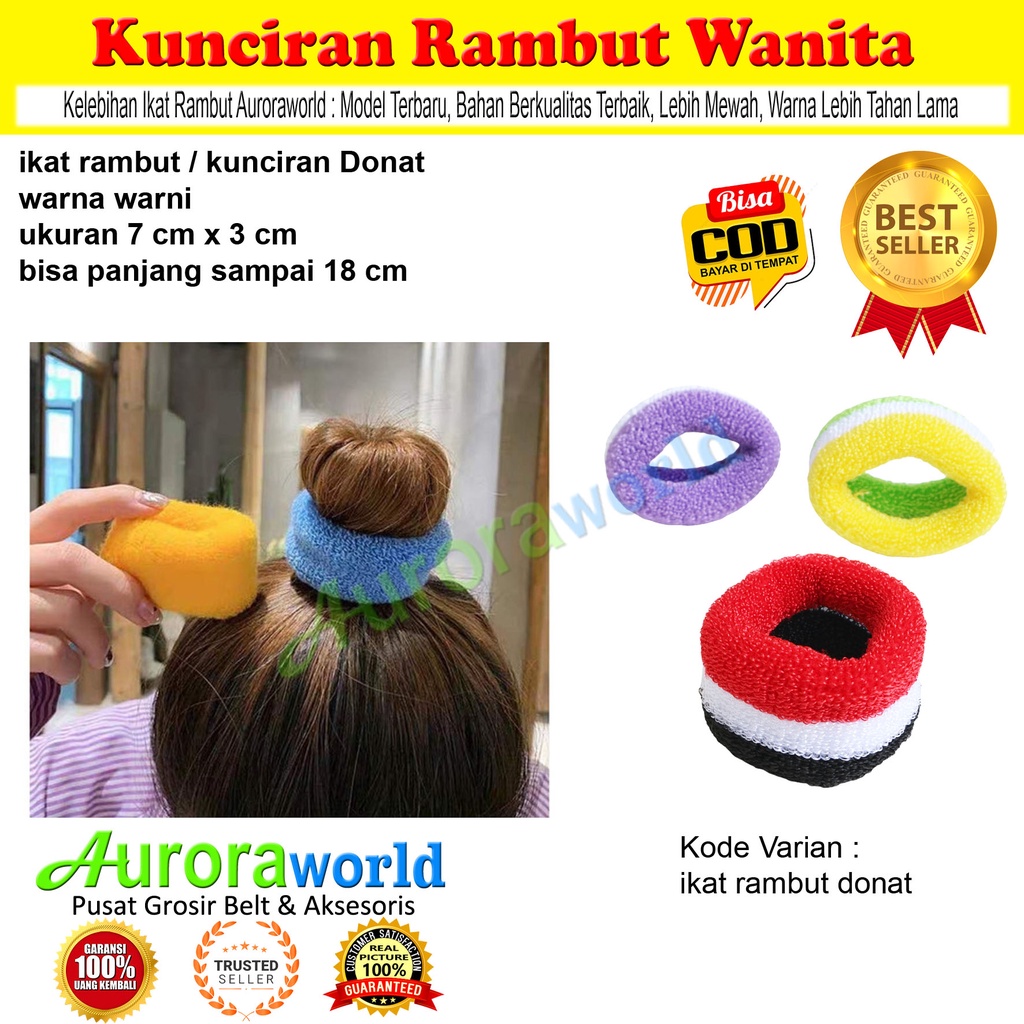 AURORAWORLD 6 PCS IKAT RAMBUT / KUNCIRAN RAMBUT WARNA CAMPUR  KUALITAS SUPER BAHAN LEMBUT