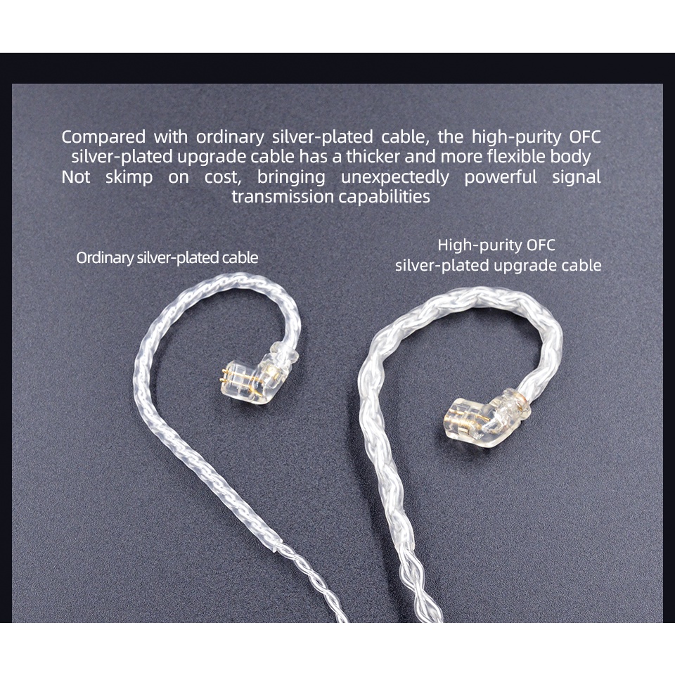 Kz Kabel Earphone 8 Core OFC Lapis Silver Dengan Jack 3.5mm 2Pin Untuk KZ DQ6 ZSX ASX ZAX ZSN PRO AS16