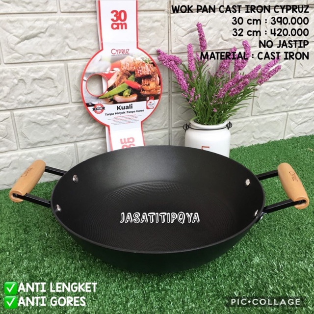 CAST IRON WOK PAN CYPRUZ