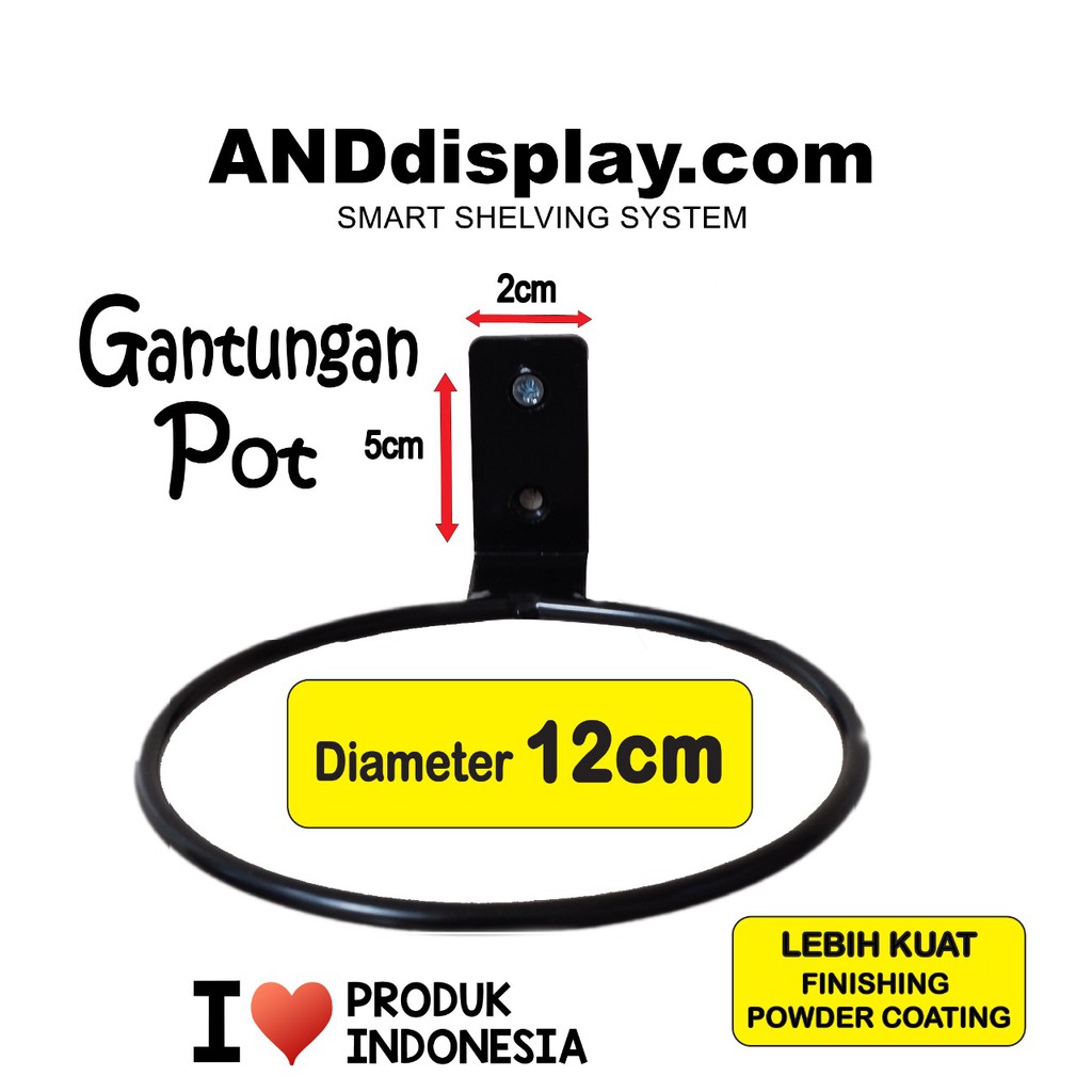 GANTUNGAN POT D.12 CM DINDING RING POT BUNGA HIASAN ANDDISPLAY