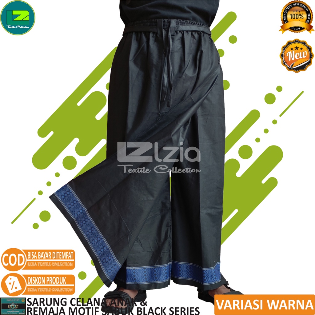 Sarung Celana Anak &amp; Remaja Hitam Celana Sarung Instan Black Edition 4 - 15 Tahun