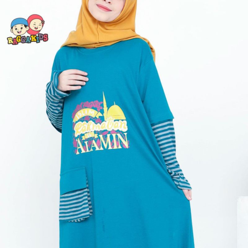 BAJU PAKAIAN GAMIS ANAK REMAJA MUSLIM TERBARU 2020 LUCU BAHAN KAOS BRANDED PREMIUM RAGGAKIDS RG 15