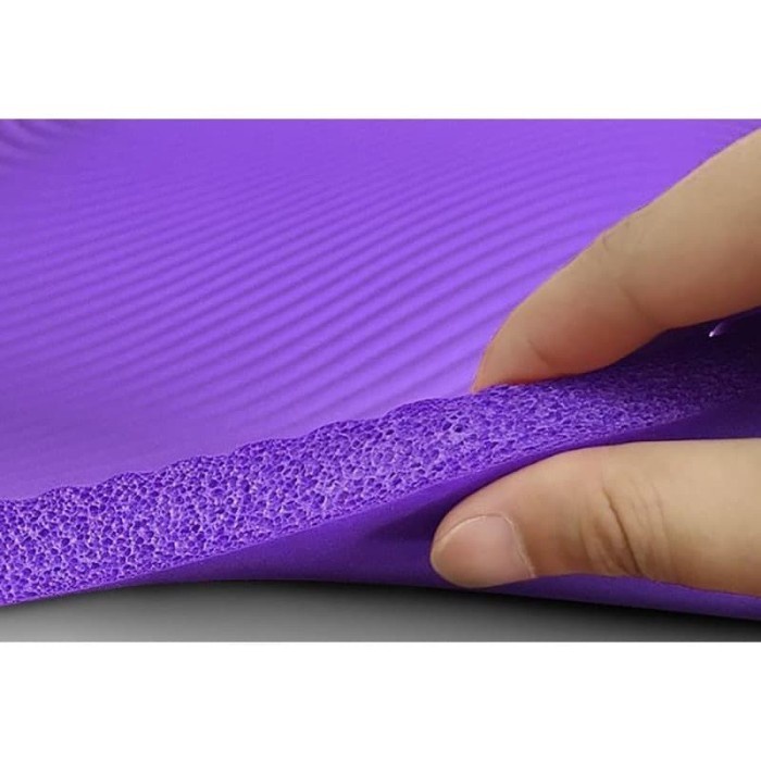 Premium Matras Yoga Mat Tebal 10MM Senam Matt Pilates PVC Camping - Hitam