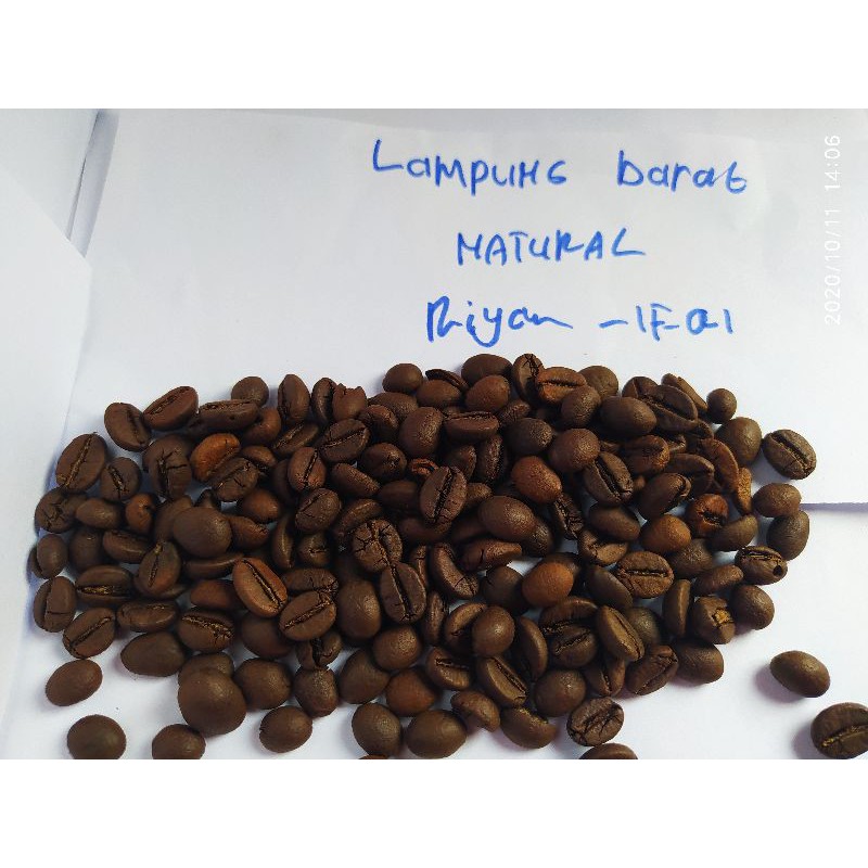 Biji Kopi robusta single original lampung barat liwa 250gr biji pilihan