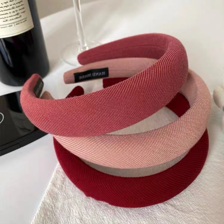 BANDO RETRO KAIN VARIASI MERAH MUDA PINK BANDANA KOREA BENDO COTTON HEADBAND AKSESORIS RAMBUT TEBAL LEBAR HAIRBAND HAIR ACCESSORIES VINTAGE ELEGAN KOREAN STYLE KOREA