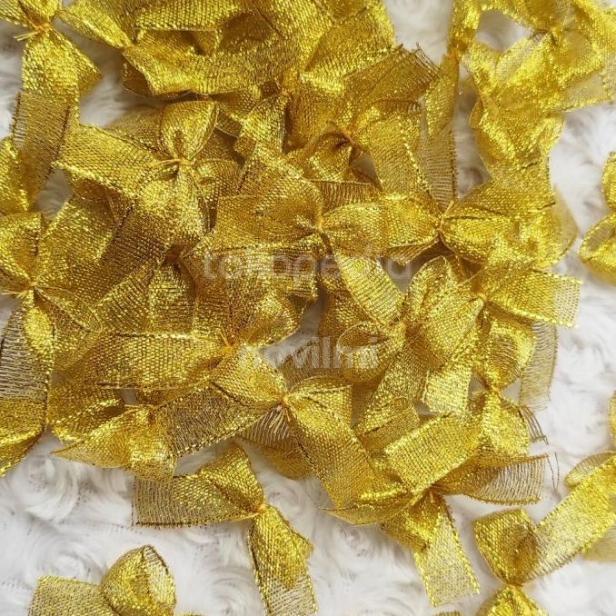 

Best Product!!! Pita Emas/ Hiasan Pita Jadi/Pita Kado/ Pita Glitter (150 Pcs) - Paling Diminati