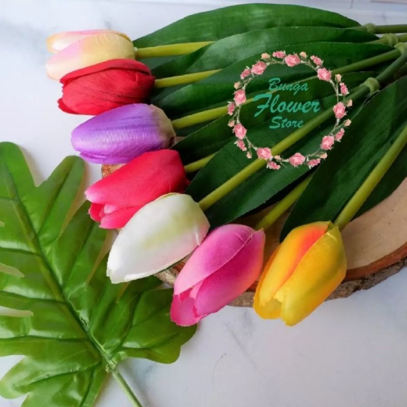 [ PROMO TERMURAH ] 1head Bunga Artificial Tulip | Dekorasi Ruang Tamu | Bunga Plastik Grosir Import Murah