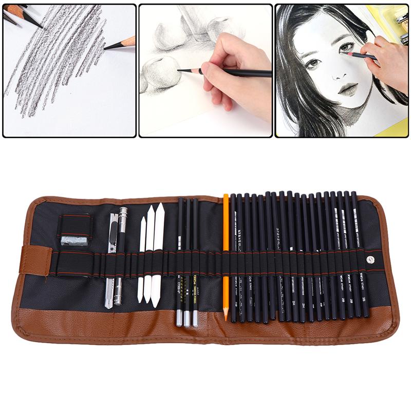

1 Set/30pcs Sketch Pencil Set Portable Sketch Supplies Professional Painting Tools Accessories for H