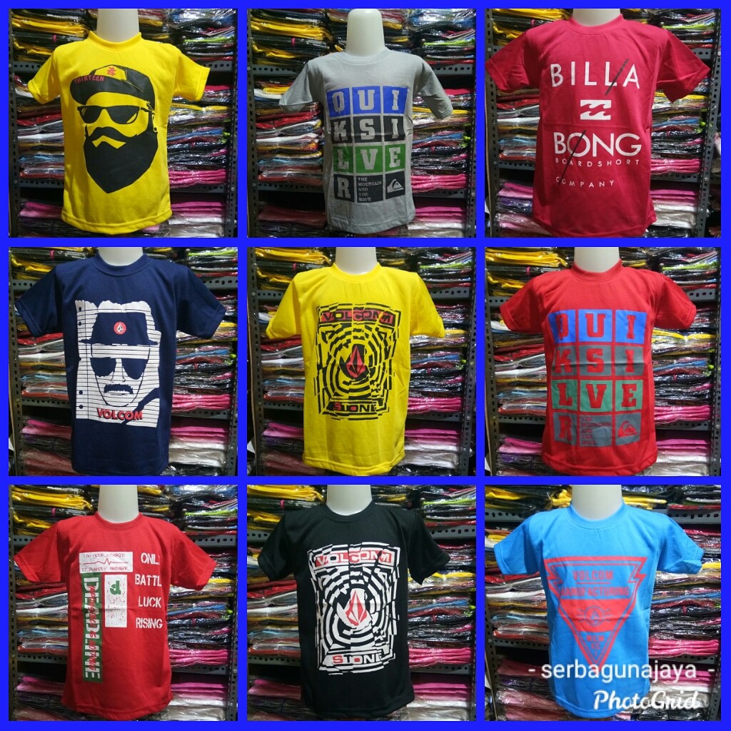 Grosir Kaos anak reglan dan oblong termurah se Indonesia