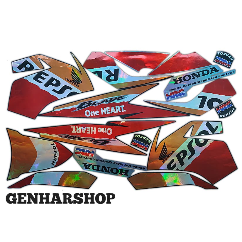 striping motor honda blade repsol 2012 variasi hologram
