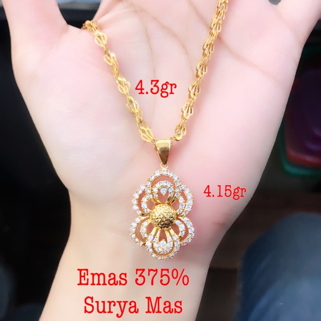 Kalung dan liontin emas 375%