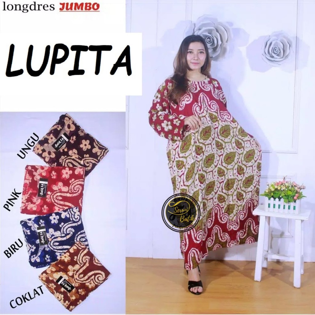 Daster jumbo lengan panjang adem murah long dress kancing busui