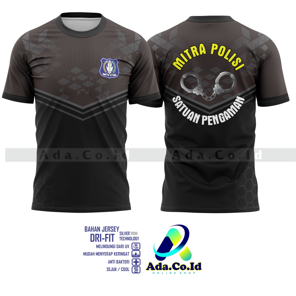 Kaos jersey MITRA POLISI / Kaos jersey MITRA POLISI SATUAN PENGAMANAN Dryfit Fullprint sublime Model