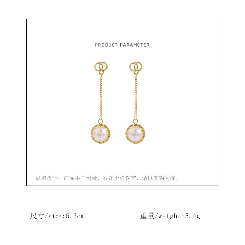 Sterling silver jarum Korea chic peri gadis Mutiara panjang rumbai anting-anting anting-anting Korea