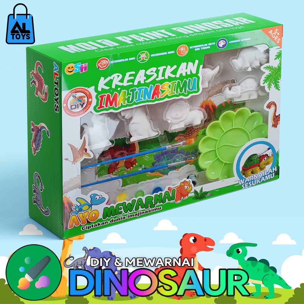 Mainan Edukasi Anak Belajar Mewarnai Hewan &amp; Dinosaur Coloring Edu Toys