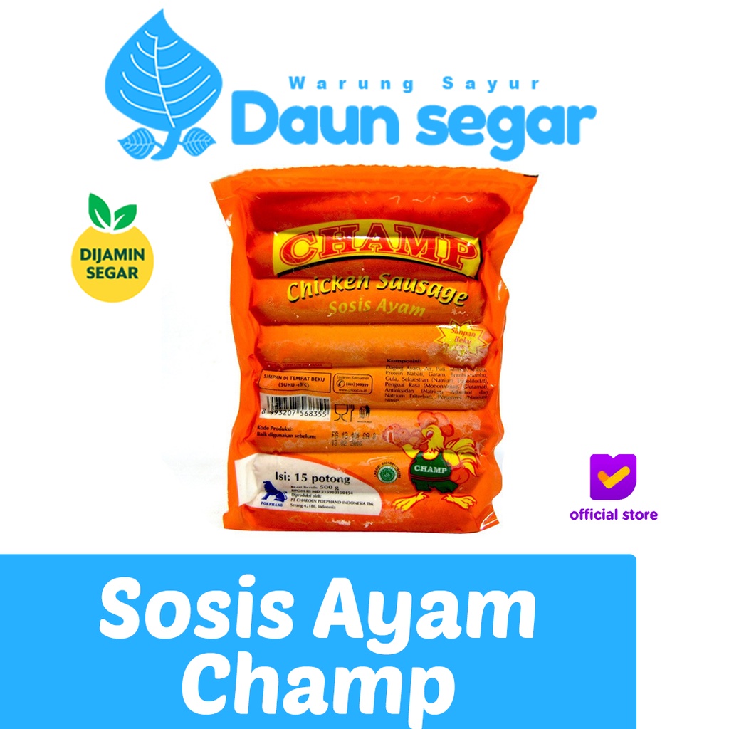 

Sosis ayam Champ kecil dan besar isi 15 375 gram