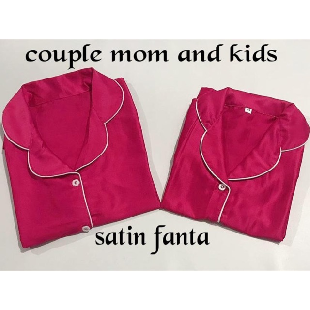 Piyama SATIN FANTA bisa couple mom and kids family