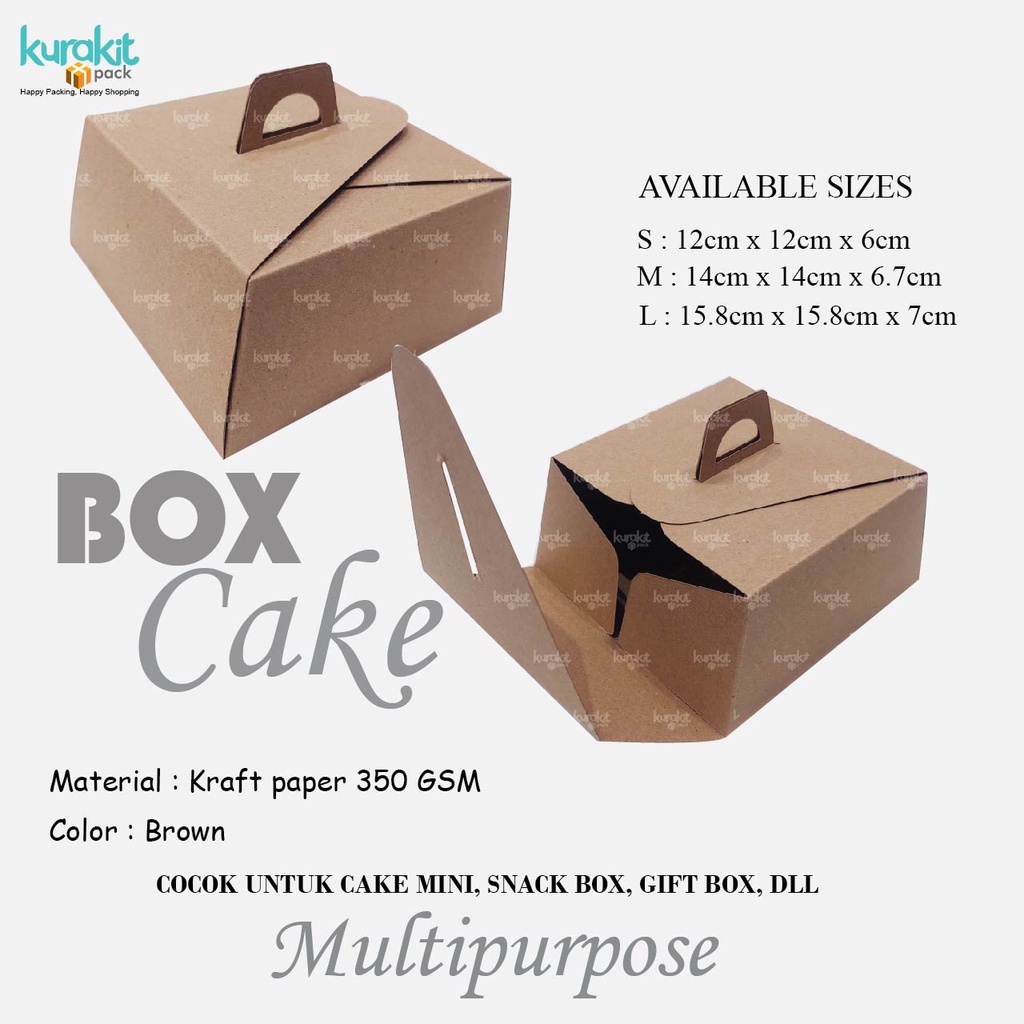 Box Cake Mini , Box Multifungsi, Snack Box, Gift Box, Packaging Murah
