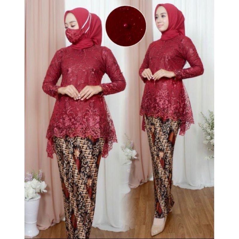 BA SETELAN KEBAYA TUNIK TULLE//KEBAYA WISUDA//KEBAYA PESTA//KEBAYA MODERN BY BA