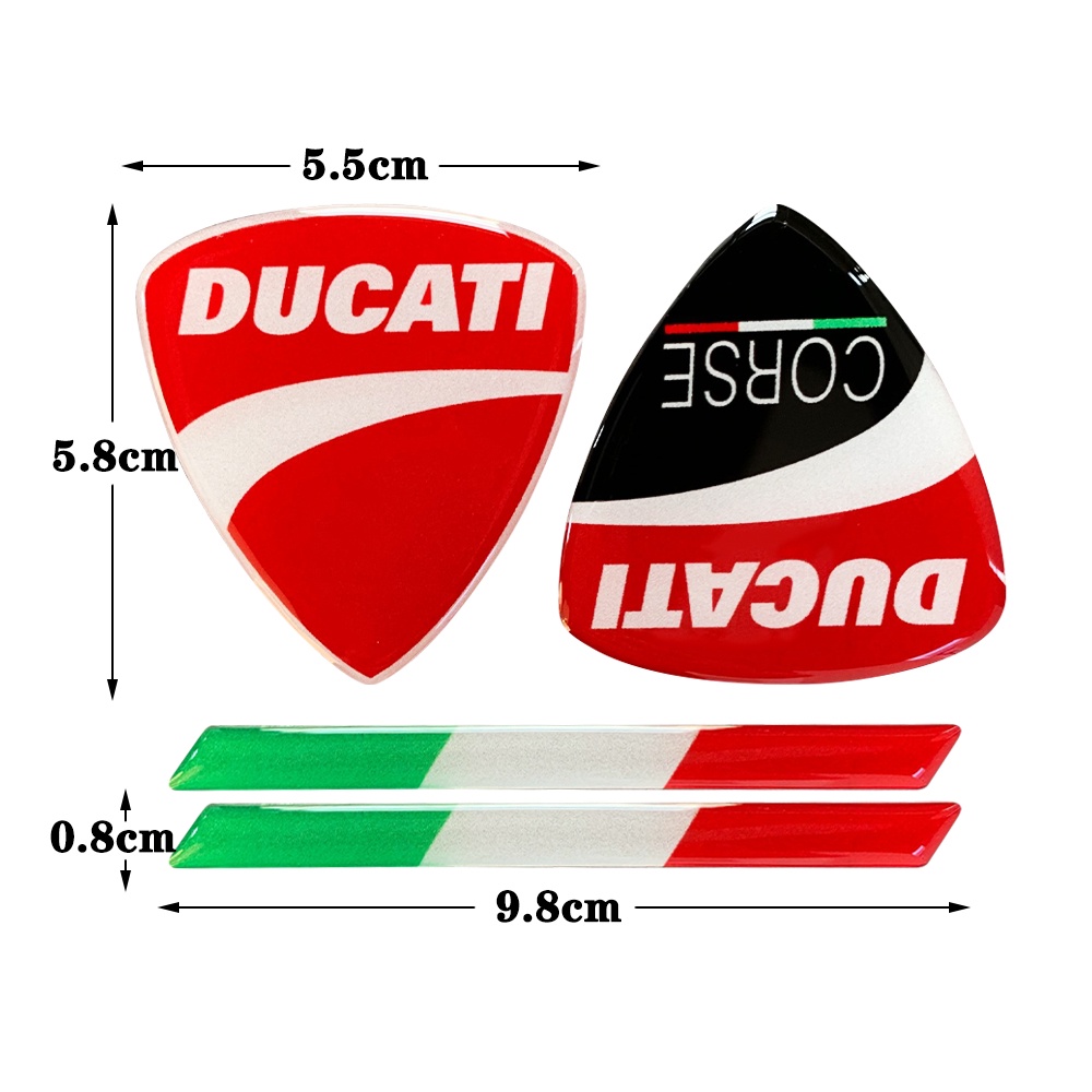 Ducati Stiker Reflektif 3D Anti Air / Gores Bahan Kulit / Nilon Untuk Aksesoris Helm Motor