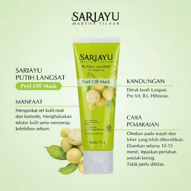 ★ BB ★ Sariayu Putih Langsat Peel of Mask 75gr - Sari Ayu