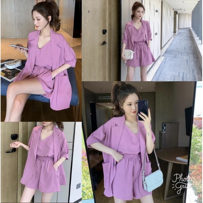 *[NSFK] Stelan 3in1 Memora / Stelan Wanita / Setelan Baju Wanita / Setelan Korea Terbaru