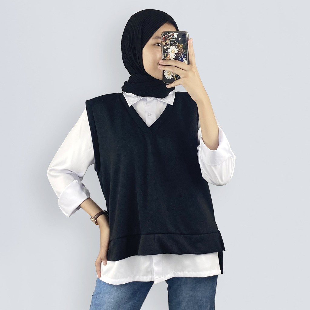 Outer Baju Rompi Vest Korean Style Wanita Atasan Kekinian C22-4
