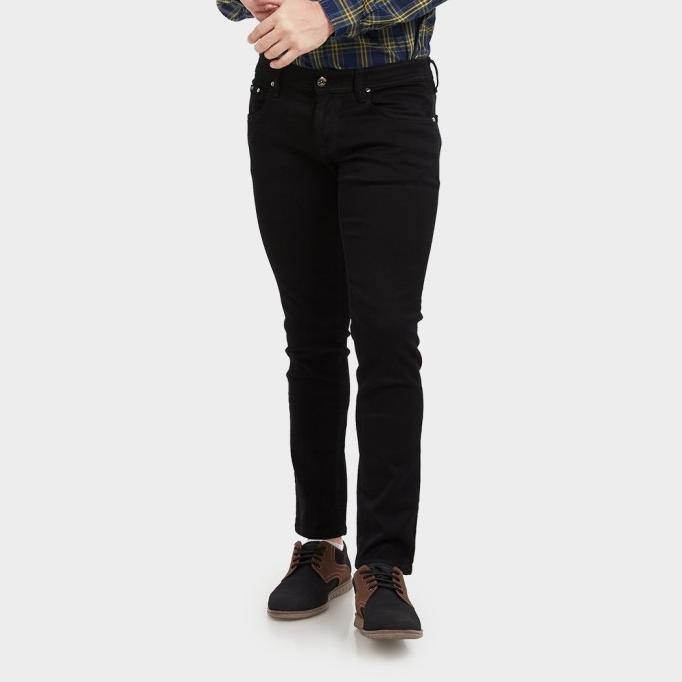 jb boss celana panjang jeans hitam skinny denim stretch