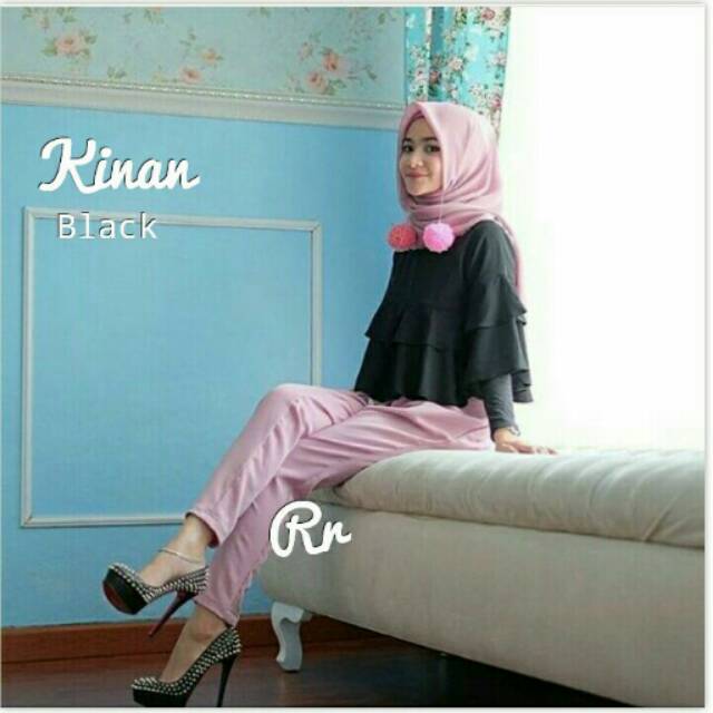BLOUSE KINAN TOP POLOS ATASAN LONCENG BAJU HIJAB WANITA