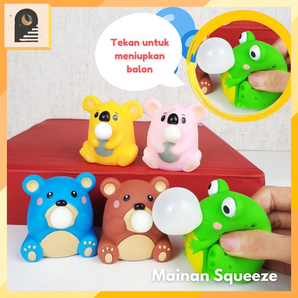 Either.id - Mainan Anak Perempuan Laki Laki Bayi Pop It Squishy Squirrel  / Mainan Tupai