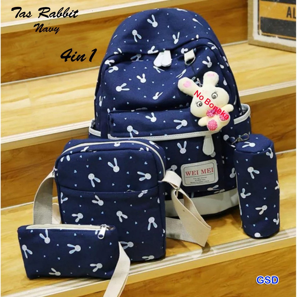 tas rabbit 4in1/paket tas sekolah anak murah/tas ransel anak/tas backpack+slempang+kotak pensil