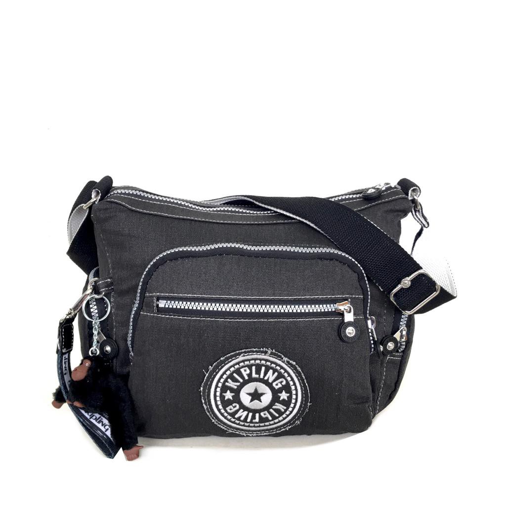 Tas Kipling Gabbie S Crossbody Bag Carbon Kecil Medium Hitam Jeans Selempang Jalan Wanita Perempuan