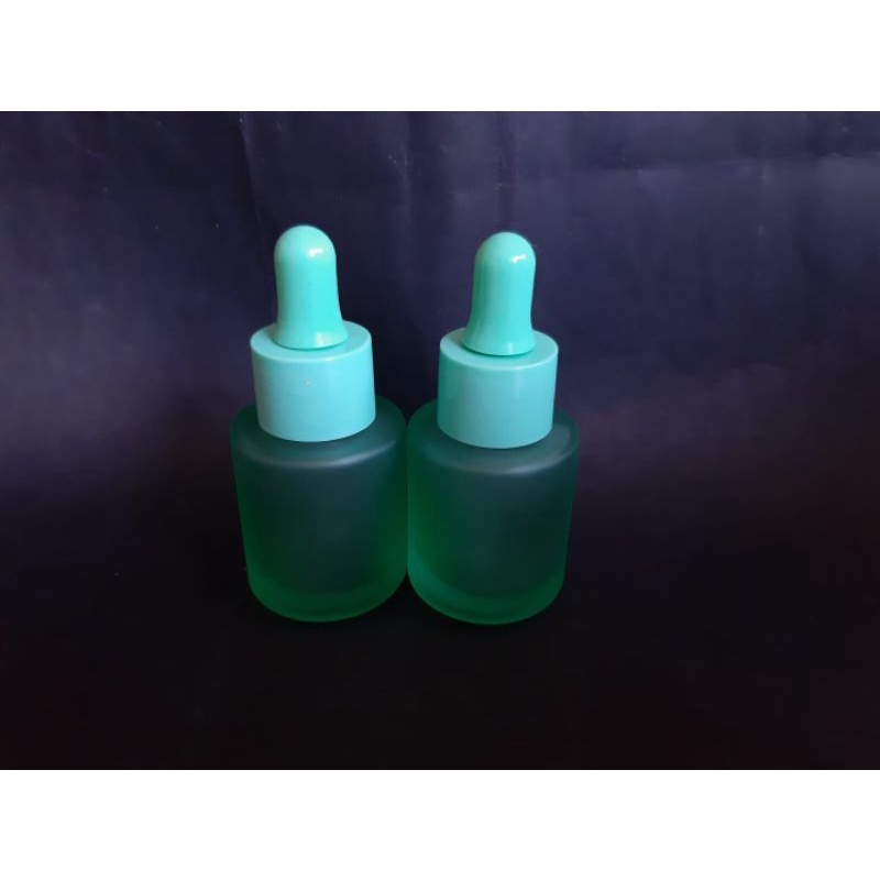 Botol frosted 20ml hijau atau botol serum