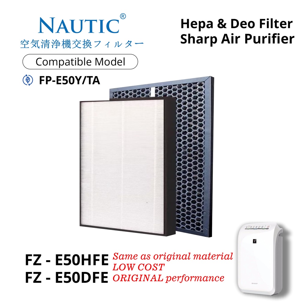 NAUTIC - SET - Filter Air Purifier FP-E50Y/FP-E50TA - FZ-E50HFE / FZ-E50DFE