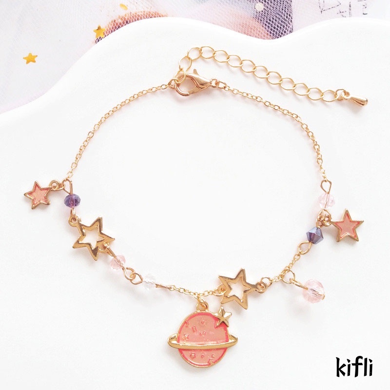 Fashion,Sweet Dream Planet Bintang Berujung Lima,Gelang Liontin Semua,Pertandingan Wanita