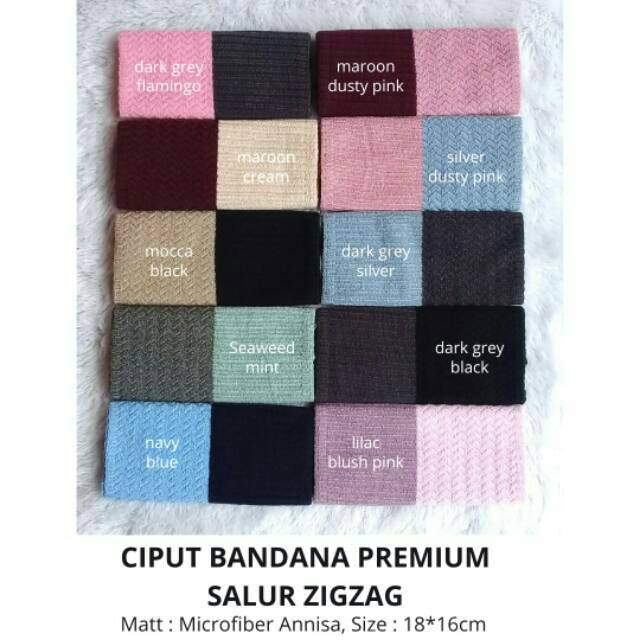 Ciput Bandana Premium Salur Zigzag 2 Warna Microfiber Annisa Ori