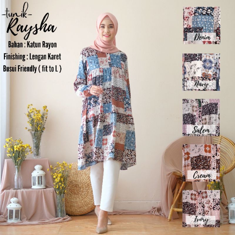 TERLARISS!!! [BISA COD] TUNIK DEWASA MOTIF/TUNIK WANITA_TUNIK RAYSHA KATUN RAYON PREMIUM_BEST SELLER