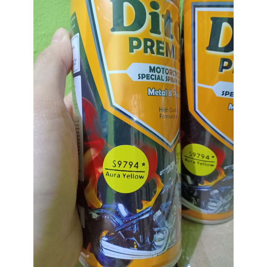 Pilok Pilox Cat Semprot DITON Premium Warna Kuning Orange Yelow ( Tiger Yellow, Master Yellow, Yellow Metallic, Candytone Orange, Candy Yellow, Flouorescent Orange Stabilo, Stabilo Yellow, Pastel Yellow, dll ) 400cc/400ml