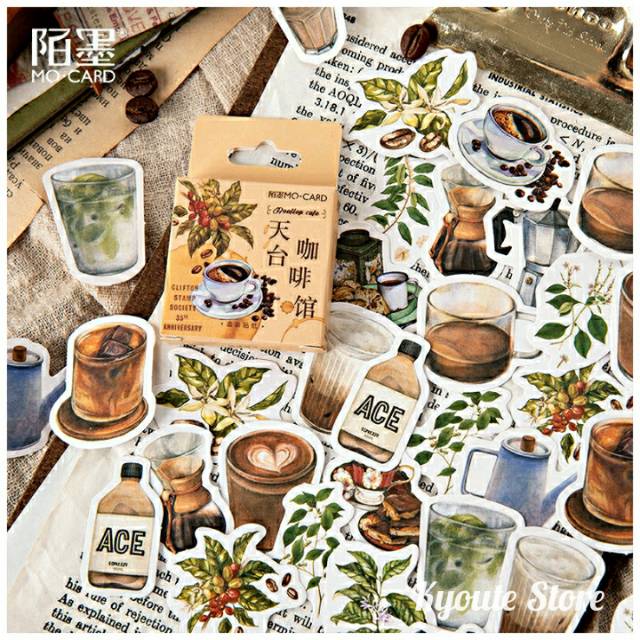 

Sticker Deco Tema Coffee Morning Kopi Scrapbook DIY Bujo Planner Diary Adhesive
