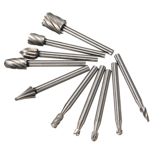 Mata Bor Kikir Ukir Kayu HSS Titanium Cutter Mini Drill Grinder 10 Pcs