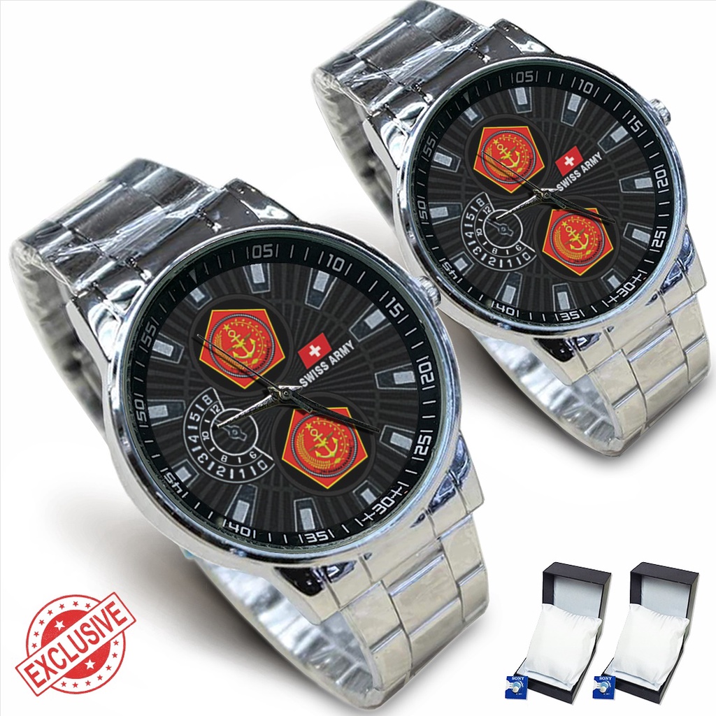 Jam Tangan Rantai Couple Logo MABES TNI (Cool)