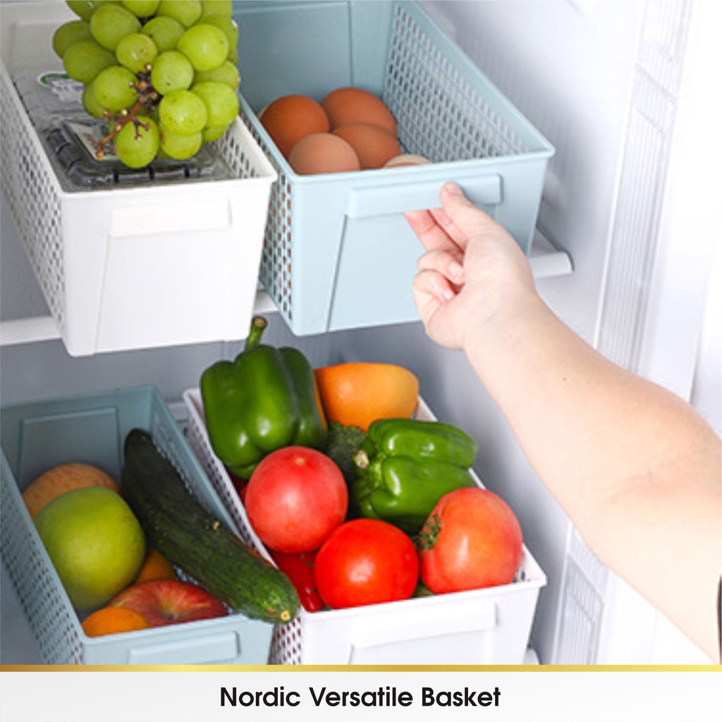 Keranjang Mainan Make Up Kosmetik Buah Snack Baju Celana Kotak Penyimpanan Buah Plastik Serbaguna Besar Storage Basket