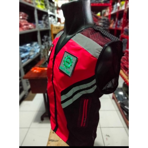 ROMPI SAFETY LOGO LENGKAP PEREKAT MERAH BAHAN TASLAN