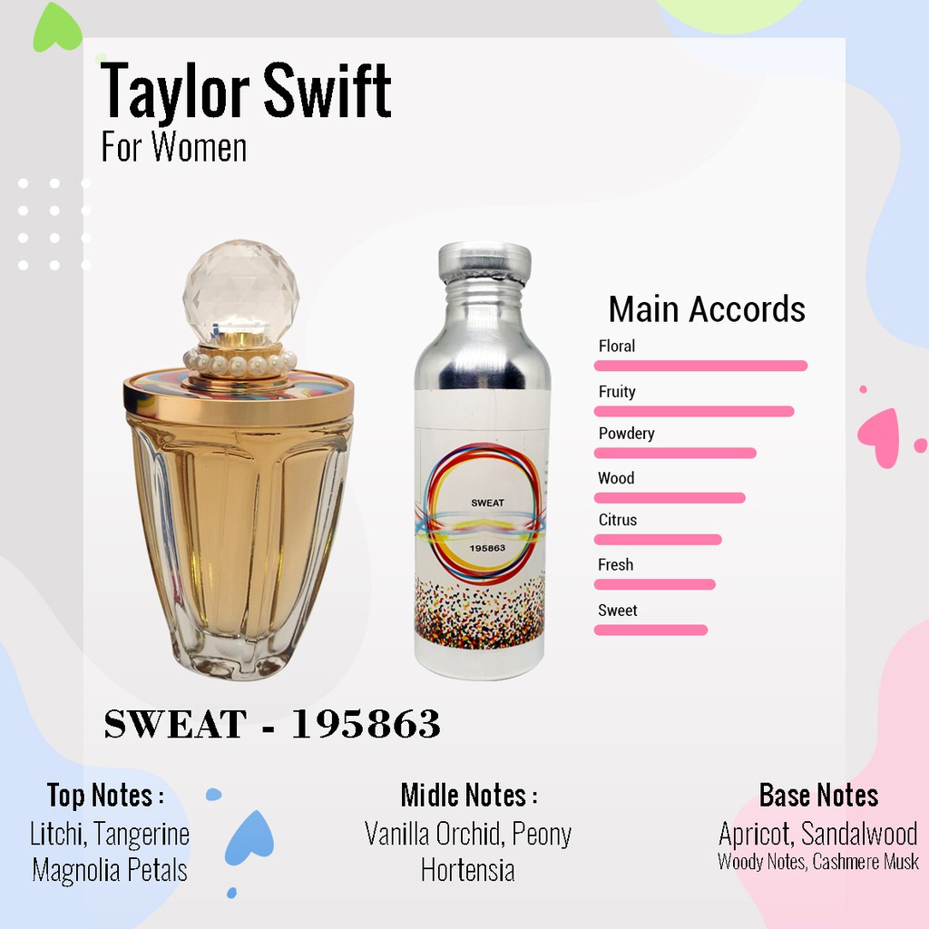 BIBIT PARFUM MURNI TAYLOR SWIFT - SWEAT NICA FRAGRANCE 250 ML SEGEL PABRIK