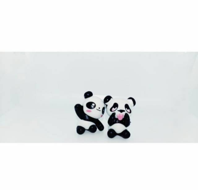 Figure Set Panda 1 set isi 8 pcs atau topper cake Kue Panda