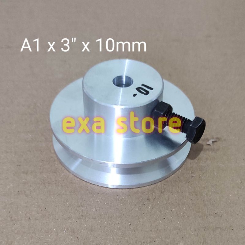 Pulley alumunium A1 - 3 inci as 10 mm puli alumunium