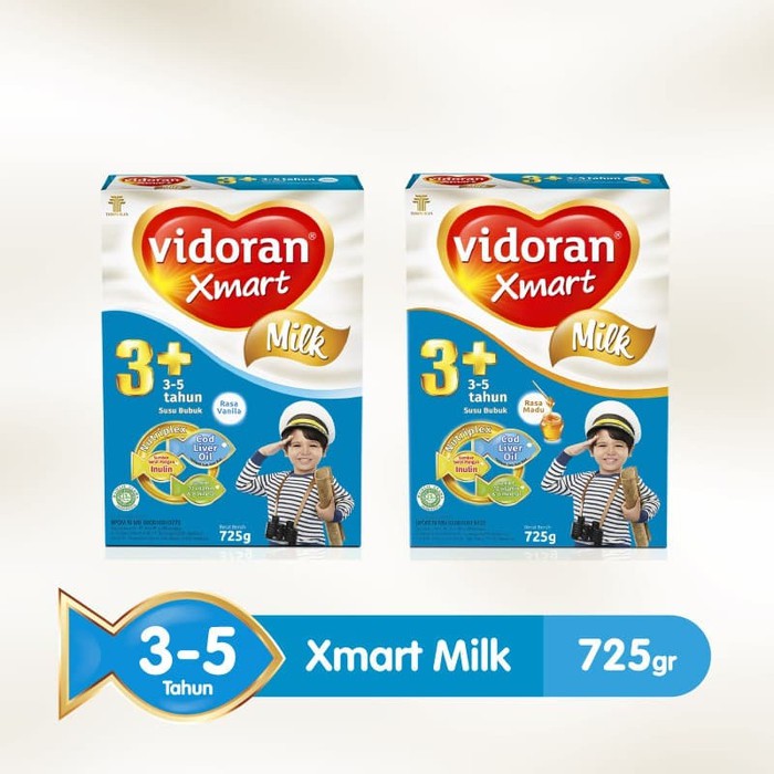 VIDORAN XMART 3+ NUTRIPLEX MADU / VANILLA 725 GRAM