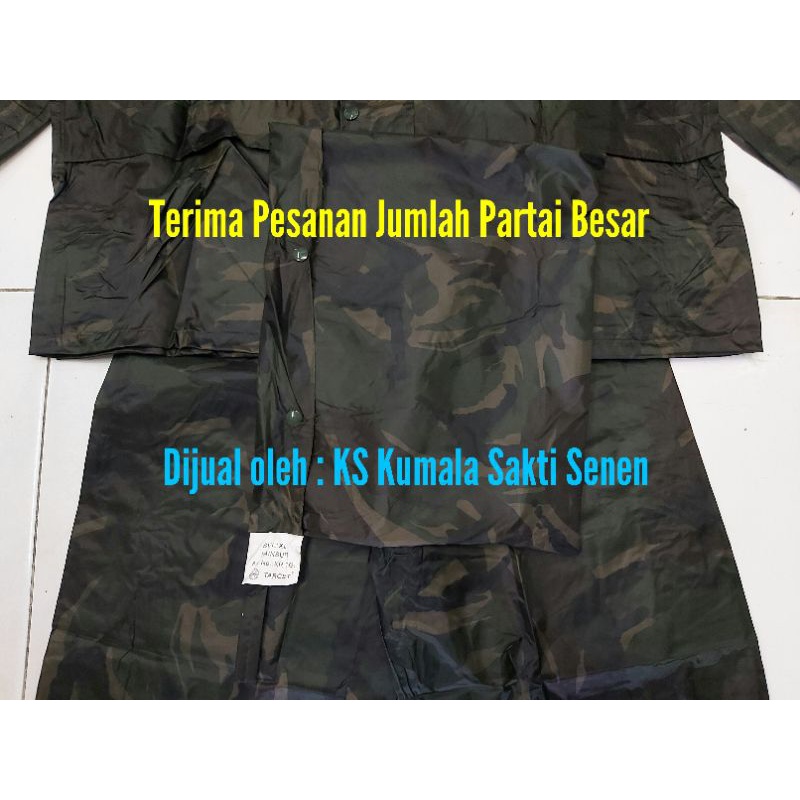 Jas Hujan Setelan Loreng TNI Target Asli |Baju Jas Hujan|Raincoat Target|Kaos Kaki PDH PDL Loreng Target|Payung Loreng Target