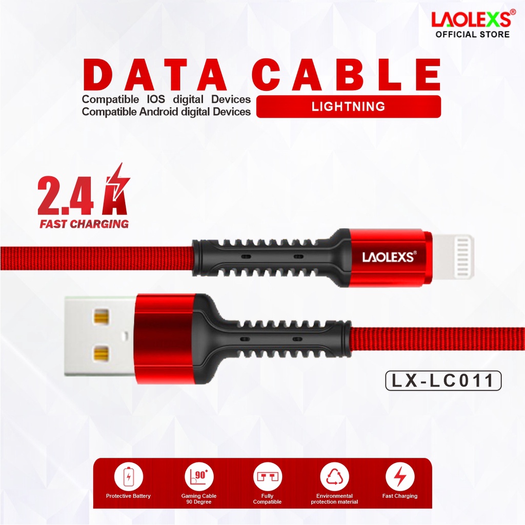 Charger Kabel Data / Kabel Charging LC-011 Fast Charging 2.4A ORIGINAL LAOLEXS