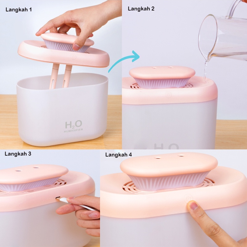 diffuser aromatherapy air humidifier 3.3L Aromaterapi Difuser Dengan Air Purifier 7 warna lampu-4